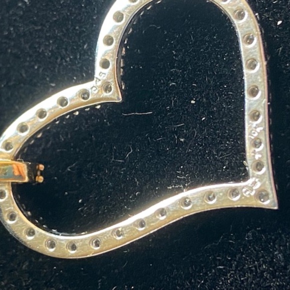 Gold and Diamond Heart Necklace ,   1/3 Carat of Diamonds and 10K Solid Gold - Picture 4 of 5